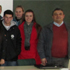 El profesor Morales en la sala de clases donde fue dictada la charla.