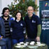 De izquierda a derecha: Alan Pinto, Carlos Gatica, Celeste Medina y Ricardo Pertuzé, en el stand participando en la feria.